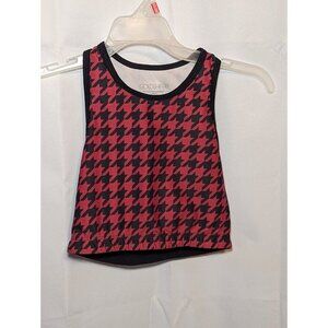 Goldsheep Women S Red Houndstooth Sports Bra Top Racerback No Pads Athletic